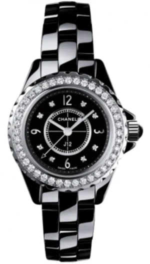 J12 Classic ceramic & Steel Brilliant-cut Diamond Bezel Women's Watch H2571