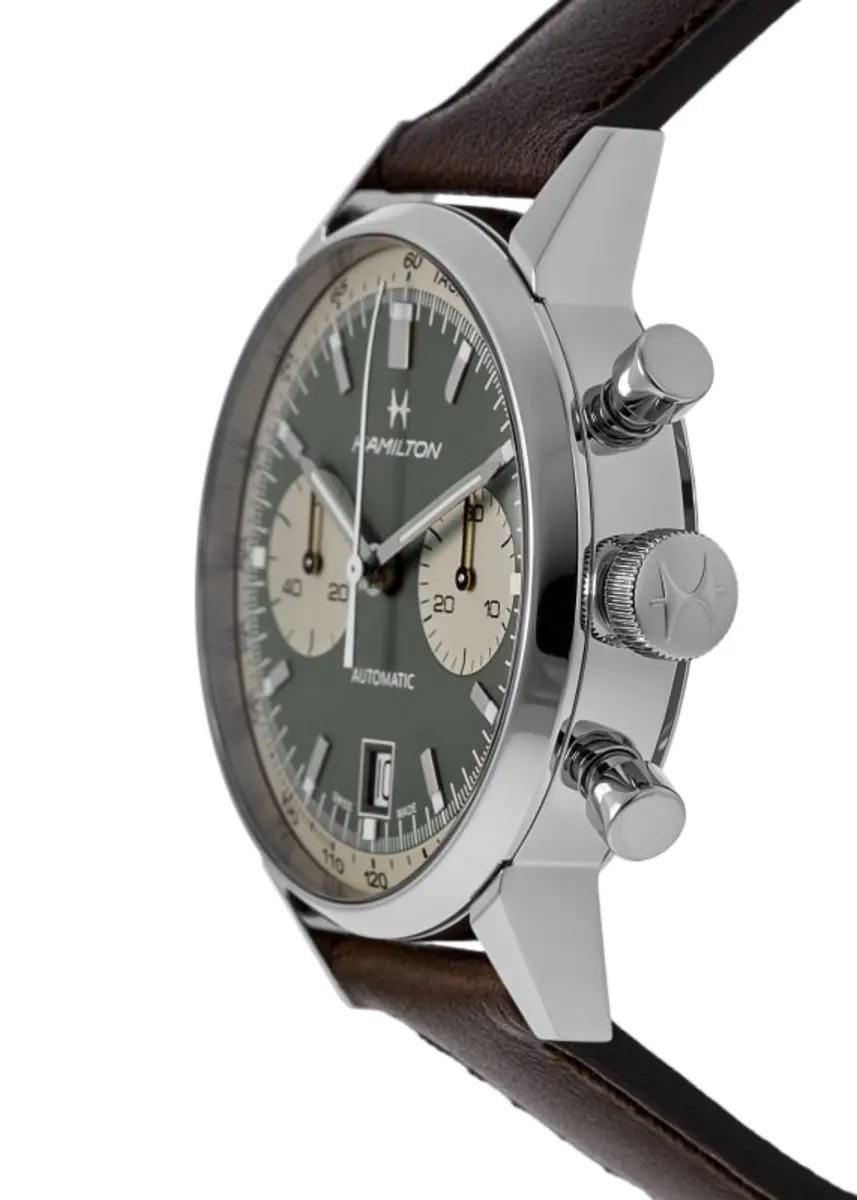 American Classic INTRA-MATIC AUTO Green Chronograph Dial Men's Watch H38416560 - Image 3