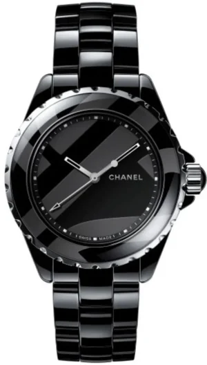 J12 Untitled Black Dial Black Ceramic Strap Unisex Watch H5581