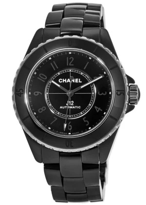 J12 Automatic Phantom 38mm Black Dial Black Ceramic Women's Watch H6185