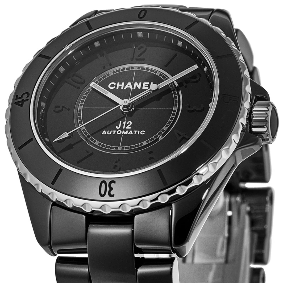 J12 Automatic Phantom 38mm Black Dial Black Ceramic Women's Watch H6185 - Image 2