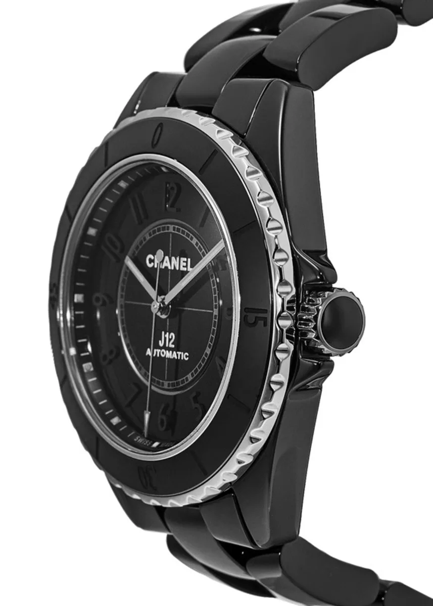 J12 Automatic Phantom 38mm Black Dial Black Ceramic Women's Watch H6185 - Image 3