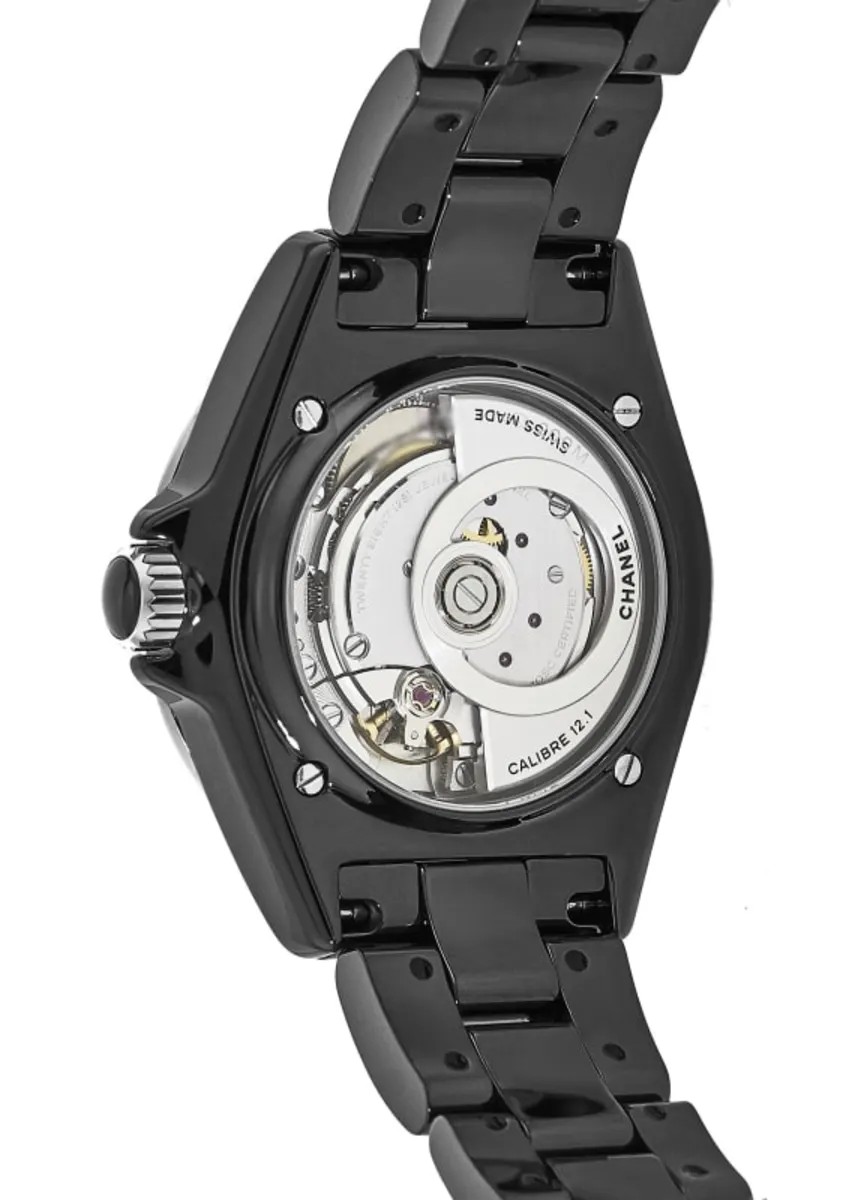J12 Automatic Phantom 38mm Black Dial Black Ceramic Women's Watch H6185 - Image 4