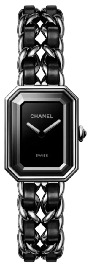 Premiere Iconic Quartz Black Dial Steel and Leather Strap Women's Watch H7022