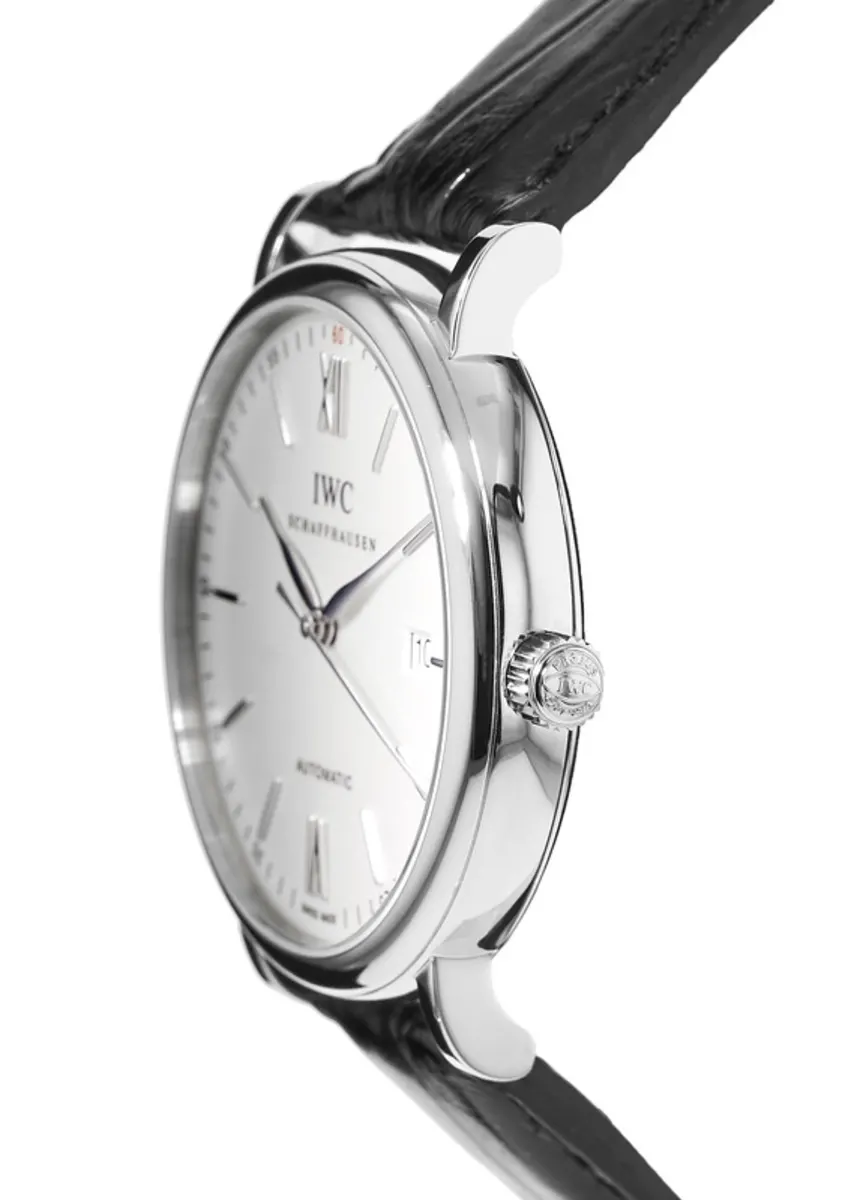 Portofino Automatic Silver Dial Leather Strap Men's Watch IW356501 - Image 3