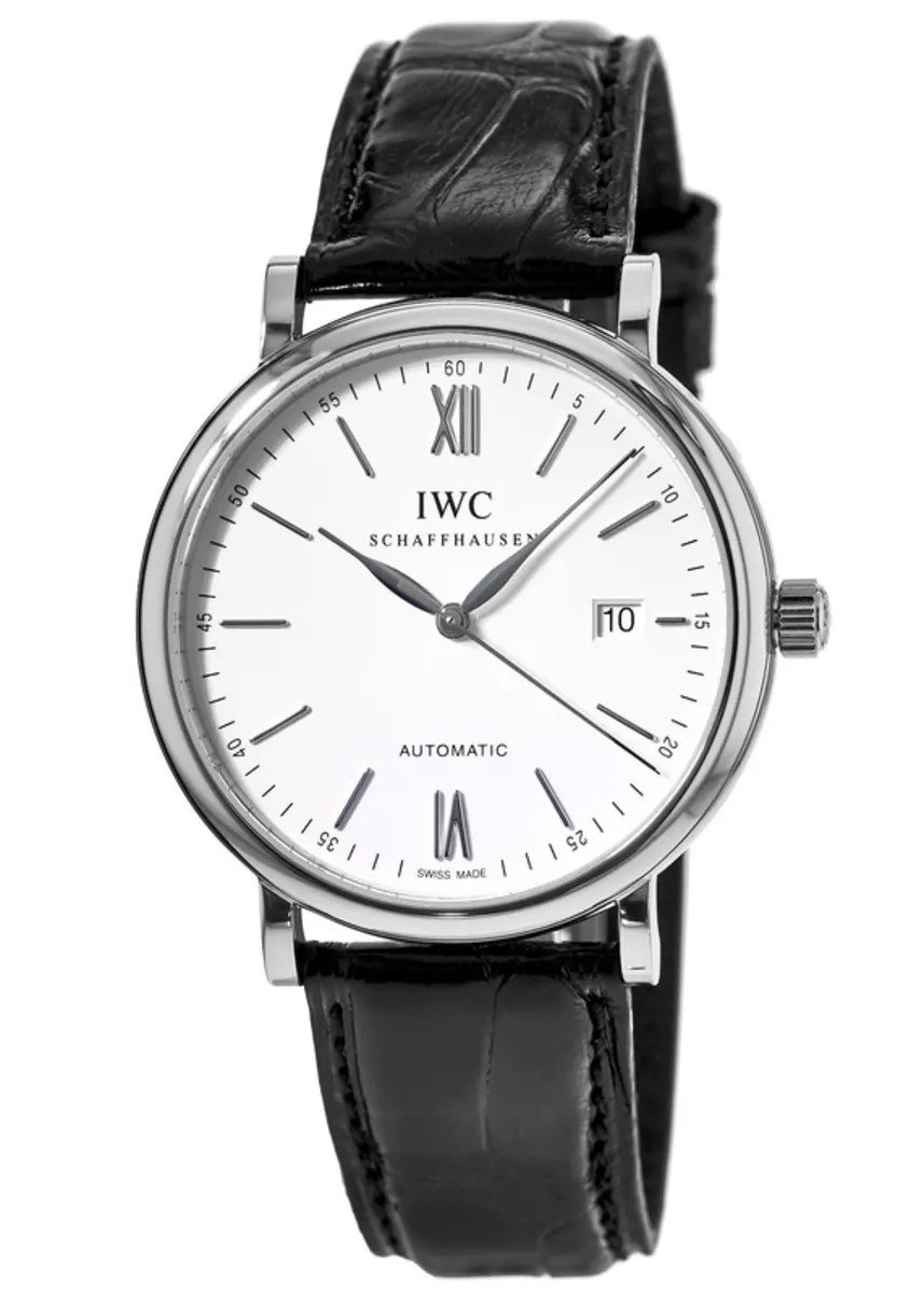 Portofino Automatic Silver Dial Leather Strap Men's Watch IW356501