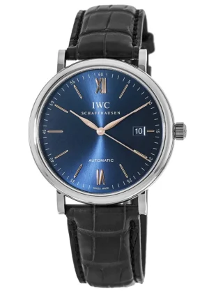 Portofino Automatic Blue Dial Leather Strap Men's Watch IW356523