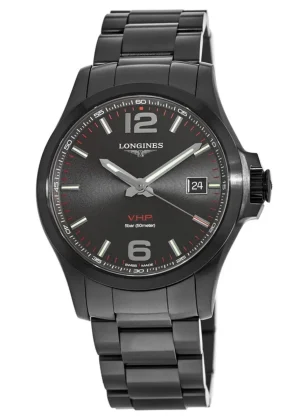 Conquest V.H.P. 41mm Black PVD Black Dial Men's Watch L3.716.2.56.6