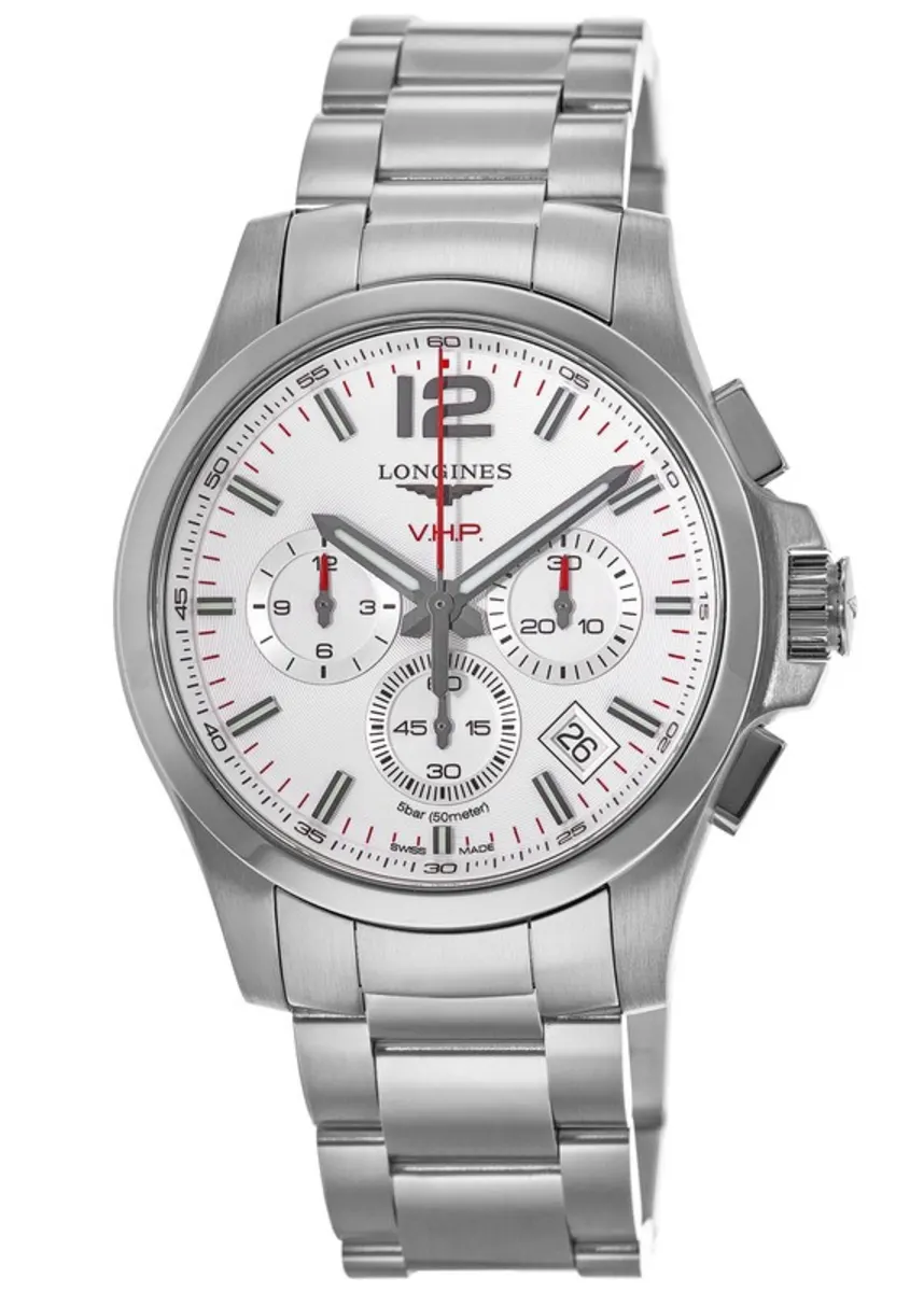Conquest V.H.P. Chronograph Silver Dial Steel Men's Watch L3.717.4.76.6