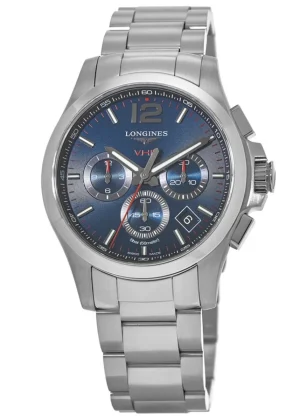Conquest V.H.P. Chronograph Blue Dial Steel Men's Watch L3.717.4.96.6