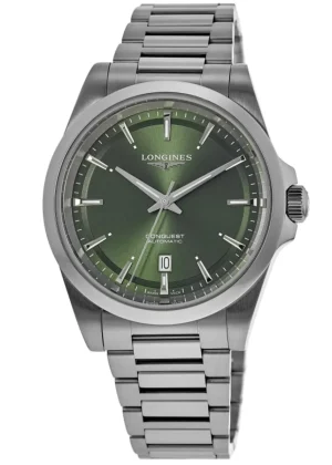 Conquest Automatic Sunray Green Dial Steel Men's Watch L3.830.4.02.6