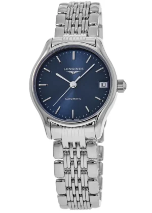Lyre Automatic Blue Stick Dial Steel Women's Watch L4.361.4.92.6
