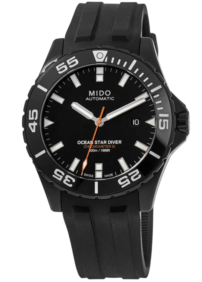 Ocean Star Diver 600 Black Dial Rubber Strap Men's Watch M026.608.37.051.00