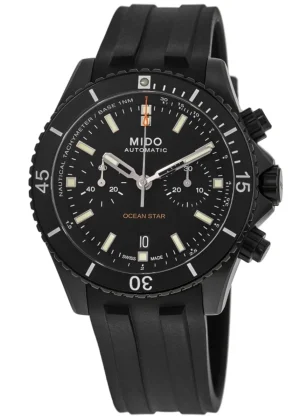 Ocean Star Chronograph Black Dial Rubber Strap Men's Watch M026.627.37.051.00