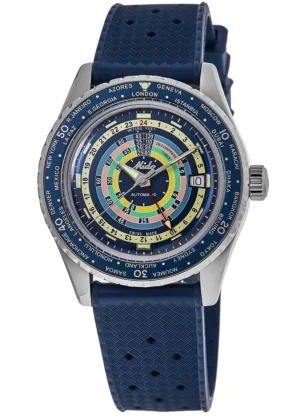 Ocean Star Decompression Worldtimer Blue Dial Rubber Strap Men's Watch M026.829.17.041.00