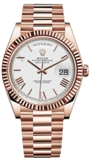Day-Date 40 18K Everose Gold White Dial Men's Watch M228235-0032