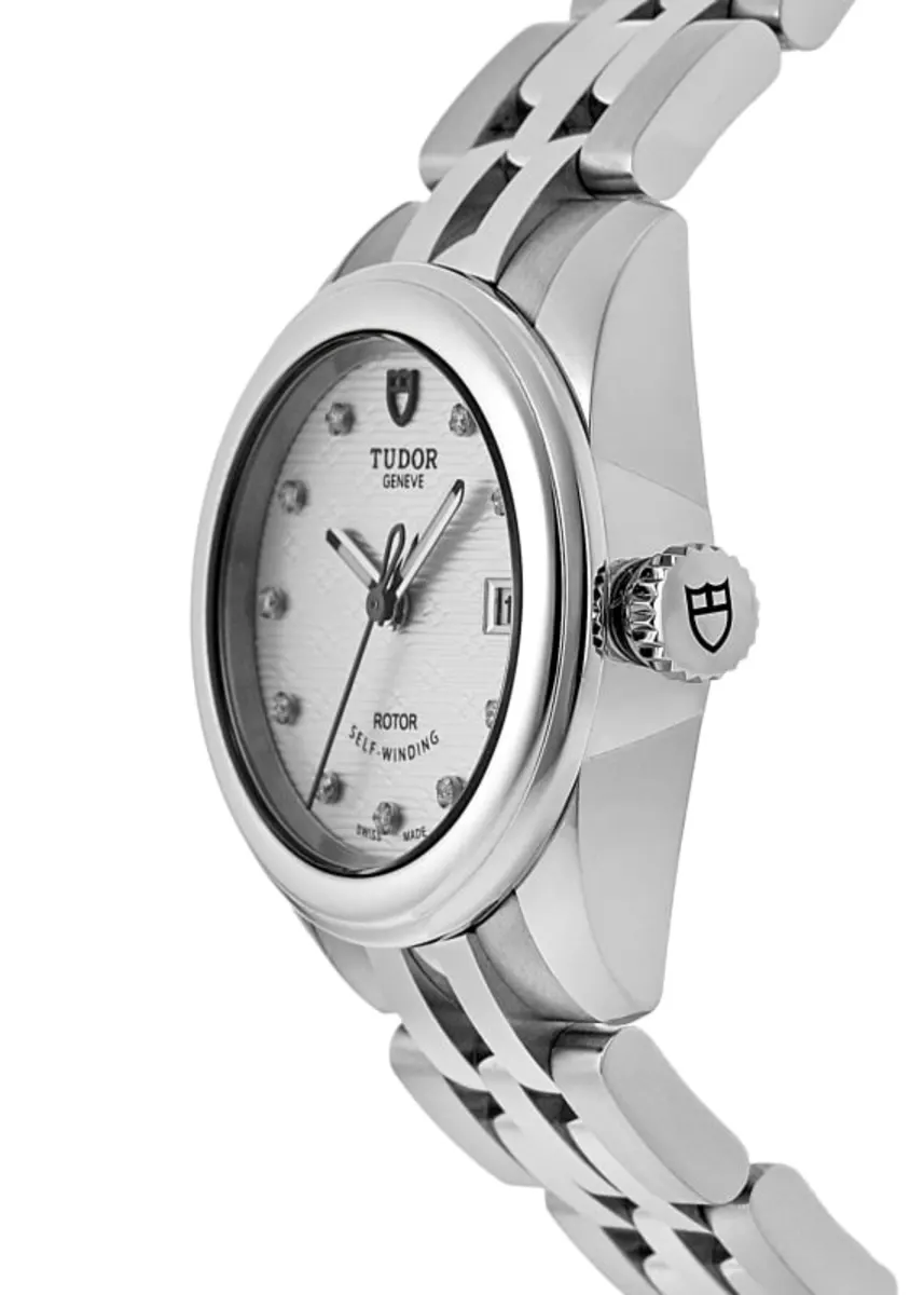 Glamour Date Silver Diamond-Set Dial Stainless Steel Unisex Watch M51000-0004 - Image 3
