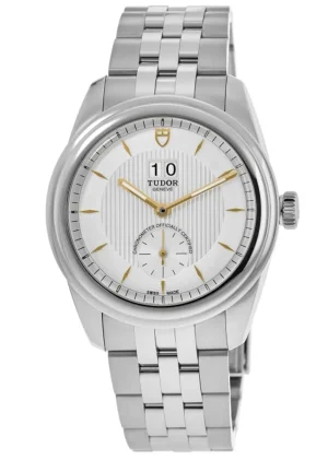 Glamour Double Date Silver Dial Steel Men's Watch M57100-0002
