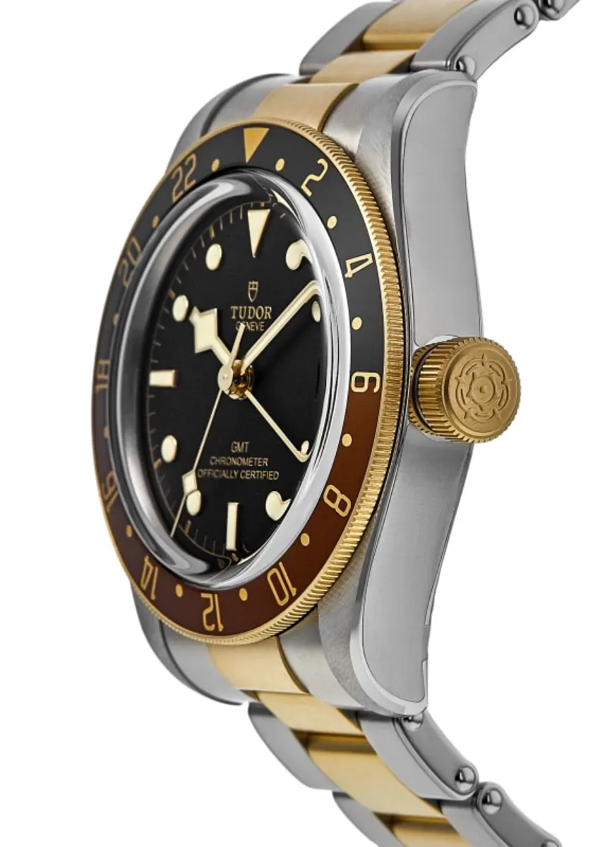 Black Bay GMT S&G Black Dial Yellow Gold Plated Bezel Steel Men's Watch M79833MN-0001 - Image 2