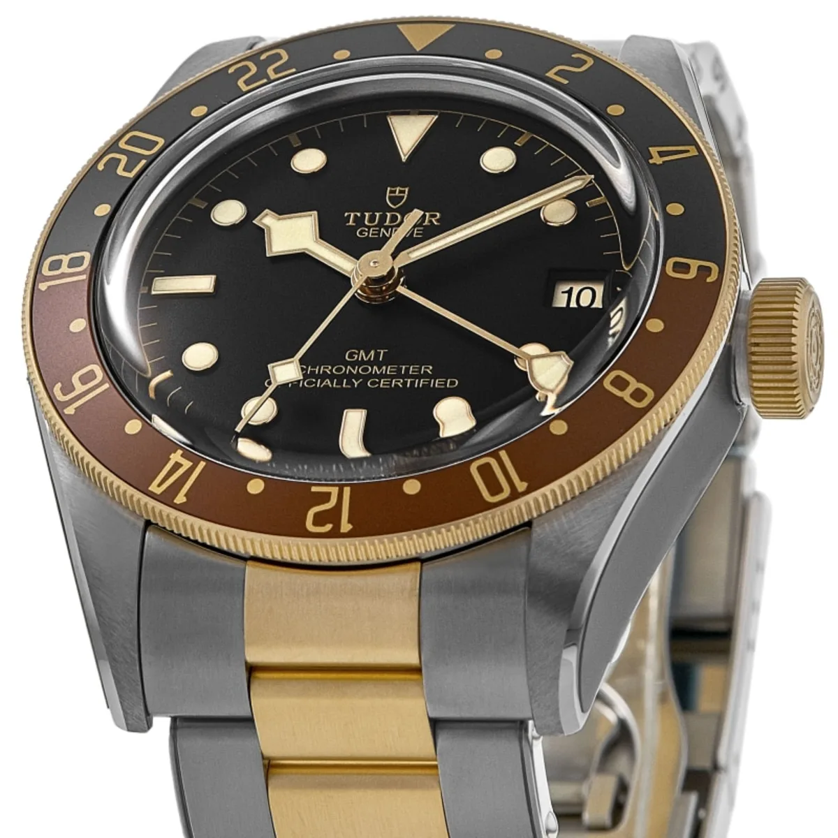 Black Bay GMT S&G Black Dial Yellow Gold Plated Bezel Steel Men's Watch M79833MN-0001 - Image 3