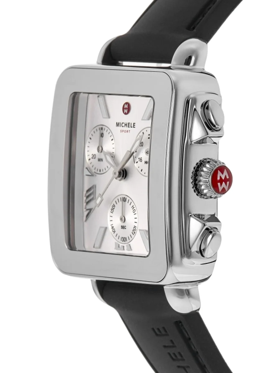 Deco Sport Quartz Chronograph Silver Dial Black Silicone Strap Women's Watch MWW06K000071 - Image 3