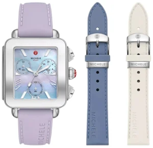 Deco Sport Chronograph Mother of Pearl Dial Purple Silicone Strap Women's Watch MWW06K001SET