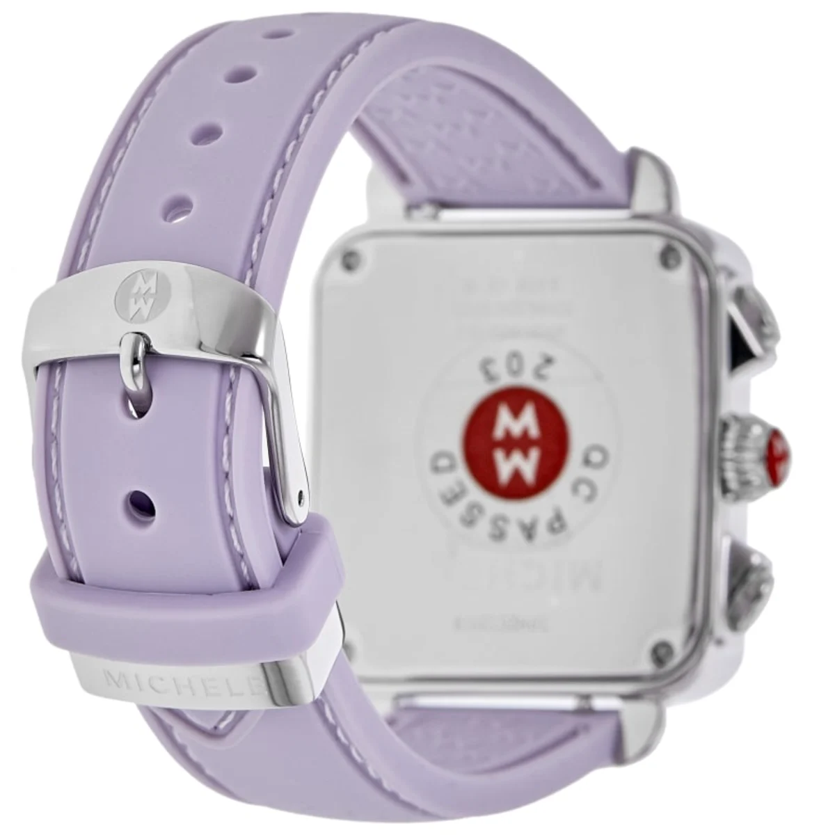 Deco Sport Chronograph Mother of Pearl Dial Purple Silicone Strap Women's Watch MWW06K001SET - Image 4