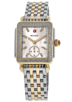 Deco Mid Mother of Pearl Diamond Dial Two-Tone Steel Women's Watch MWW06V000123