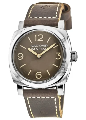 Radiomir 1940 3 Days Acciaio 47mm Brown Dial Leather Strap Men's Watch PAM00662