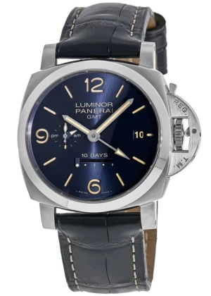 Luminor GMT 10 Days Automatic Blue Dial Leather Strap Men's Watch PAM00986