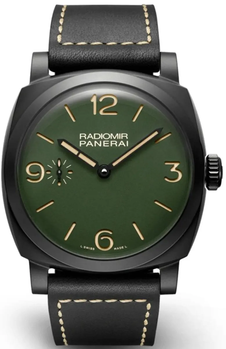 Radiomir 42mm Green Dial Leather Strap Men's Watch PAM00997