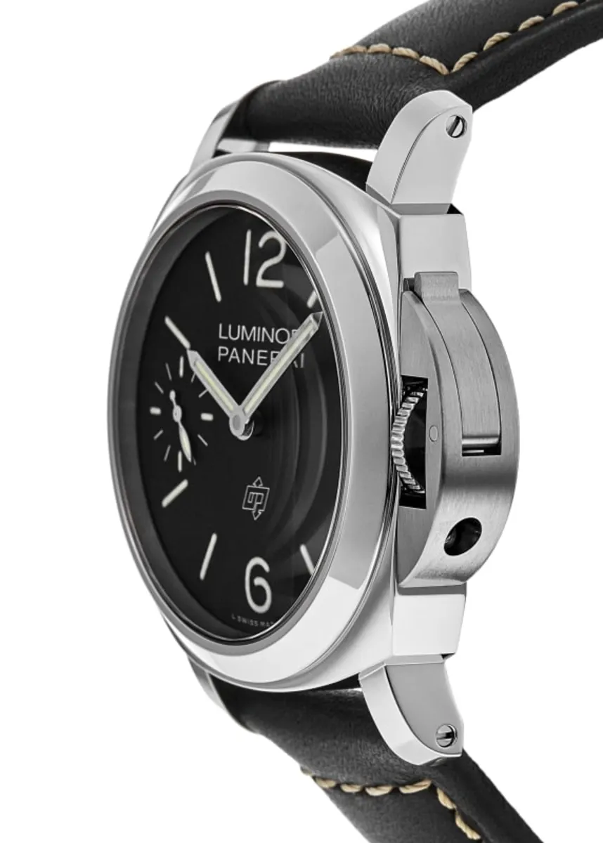 Luminor Black Dial Leather Strap Men's Watch PAM01084 - Image 3