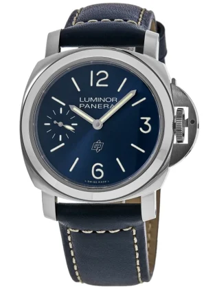 Luminor Blu Mare 44mm Steel Leather Strap Men's Watch PAM01085