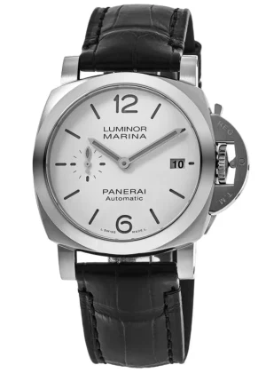 Luminor Quaranta Automatic White Dial Leather Strap Men's Watch PAM01371