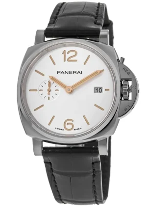 Luminor Due 42mm Automatic White Dial Leather Strap Men's Watch PAM01388