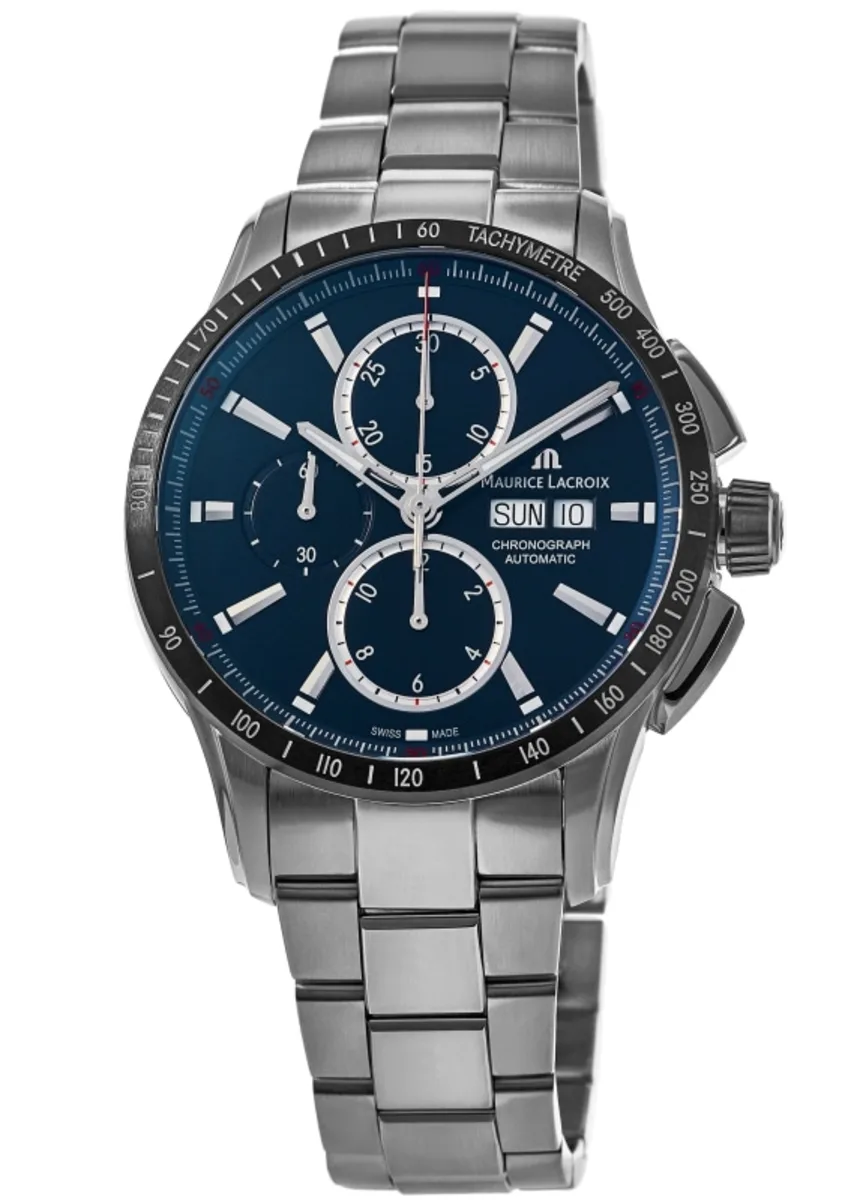 Pontos S Chronograph 43mm Blue Dial Steel Men's Watch PT6038-SSL2H-430-C
