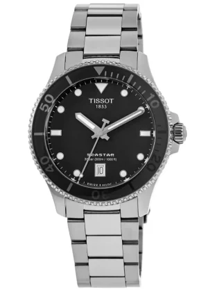 Seastar 1000 Quartz 36mm Black Dial Steel Unisex Watch T120.210.11.051.00
