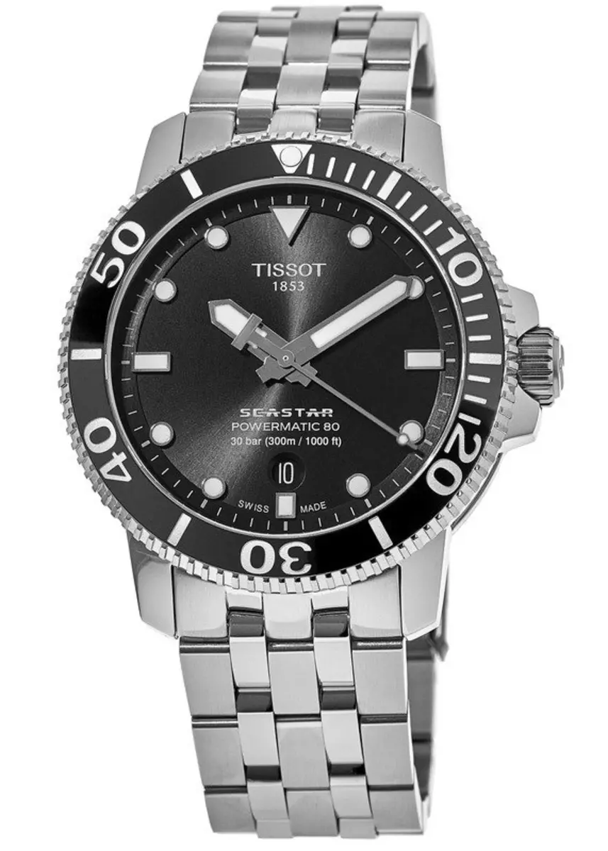 Seastar 1000 Black Dial Stainless Steel Men's Watch T120.407.11.051.00