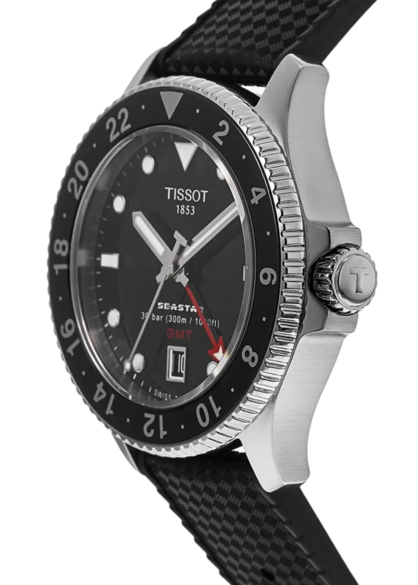 Seastar 1000 Quartz GMT Black Dial Rubber Strap Men's Watch T120.852.17.051.00 - Image 3