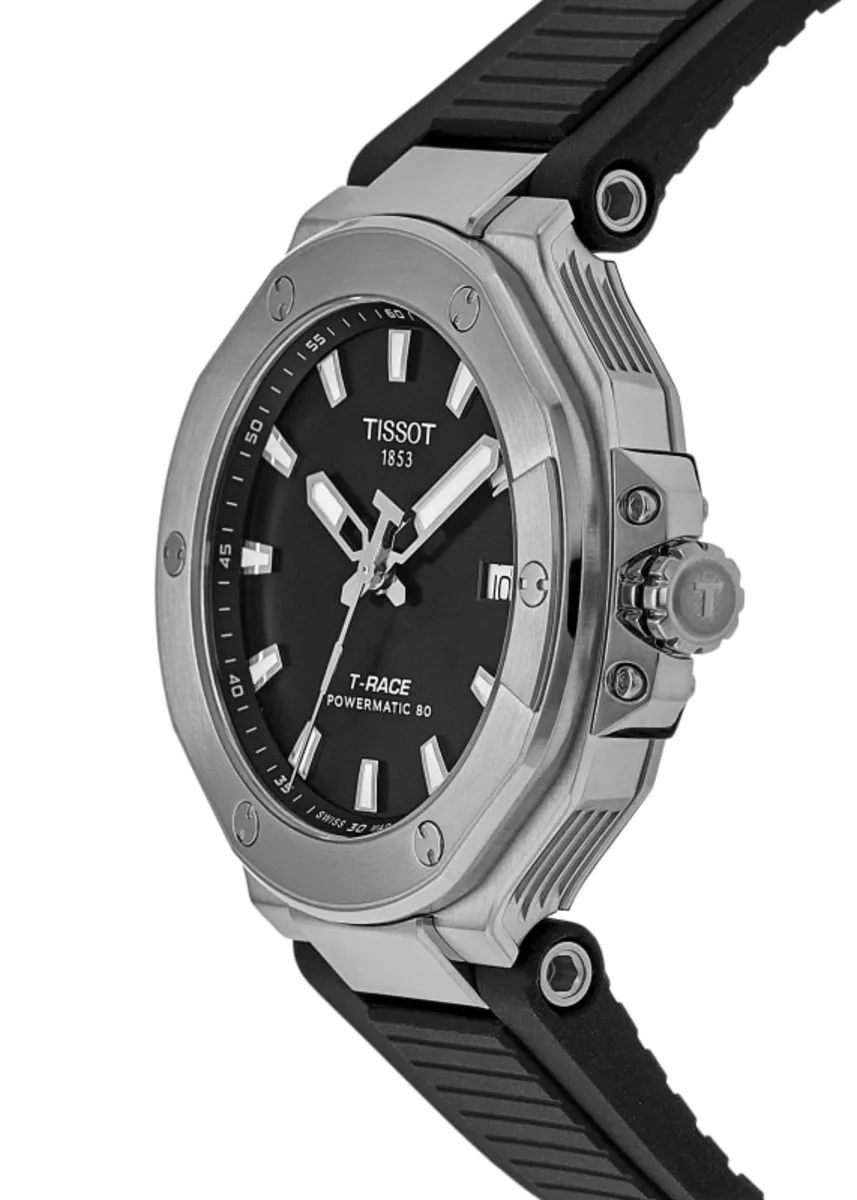 T-Race Powermatic 80 Automatic Black Dial Silicone Strap Men's Watch T141.807.17.051.00 - Image 3