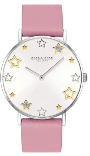 Perry Quartz Silver/White Dial Leather Strap Women's Watch 14503243