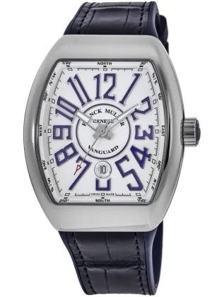 Vanguard Blue Dial Steel Leather Strap Men's Watch V 45 SC DT AC BU