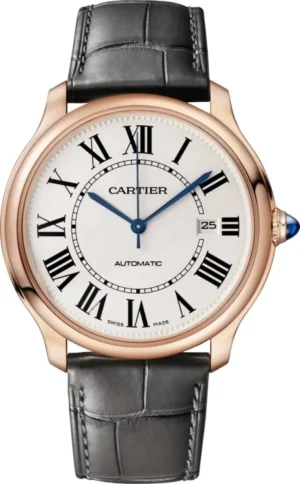 Ronde Louis Beige Dial 18K Rose Gold Leather Strap Women's Watch WGRN0011
