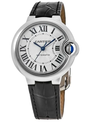 Ballon Bleu 33mm Silver Dial Leather Strap Women's Watch WSBB0030