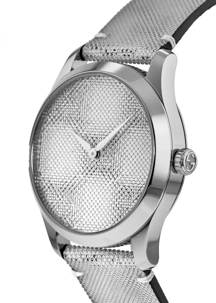 G-Timeless GG Motif Hologram Leather Strap Women's Watch YA1264058 - Image 3