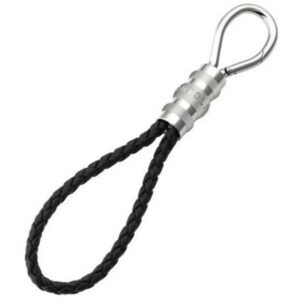 Montblanc Woven Black Leather Stainless Steel Keychain 105911
