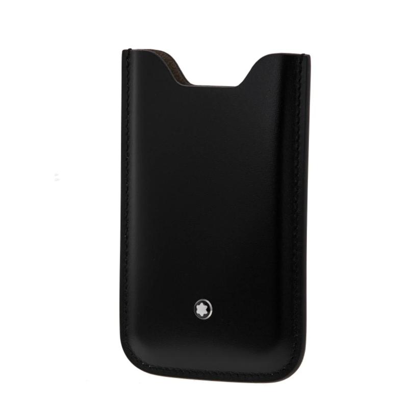 3/4 Black Leather Phone Pouch 107044