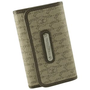 Signature Stone Brown Fabric Unisex Pouch 107786-SD