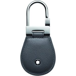 Meisterstuck Black Leather Steel Key Fob Keychain 109665
