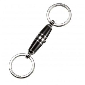 Meisterstuck Double Ring Black Metal and Resin Key Fob Keychain 114565